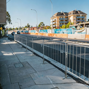 <span class=keywords><strong>Barrière</strong></span> de contrôle des foules temporaire robuste en aluminium thermolaqué, écologique, pour événements sportifs et clôtures de jardin - Product Image 6