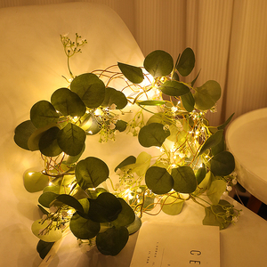 <span class=keywords><strong>Guirlande</strong></span> <span class=keywords><strong>lumineuse</strong></span> LED à feuilles artificielles, blanc chaud, alimentée par énergie solaire, couronne florale, accessoires pour cheveux, mariage pour filles - Product Image 2