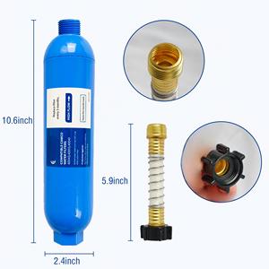 Filtro de agua en línea para RV con 2 protectores de manguera flexibles para vehículos recreativos, caravanas y embarcaciones - Product Image 2