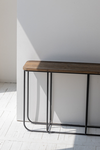 Reproduction classique meubles de salon en acier et bois massif d'orme table d'appoint japonaise table <span class=keywords><strong>console</strong></span> - Product Image 4