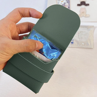 Pochette de voyage pour bijoux, organiseur en similicuir, étui porte-préservatifs, petite pochette porte-monnaie, portefeuille minimaliste, étui pour cartes, rangement de bijoux