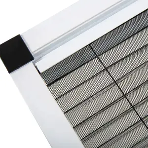 Fabrika polyester pileli mesh katlanır sineklikli kapı alüminyum çerçeve plisse cibinlik sürgülü kapı pencere fly ekran