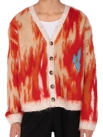 Pull en mohair pour homme avec logo personnalisé, motif jacquard en fourrure, vêtements en tricot d'hiver, cardigan en mohair duveteux pour homme