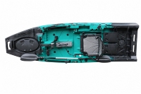 Kayak de pêche modulaire monoplace 2 pièces de 10 pieds, kayak à pédales, kayak sit-on-top à propulsion par pédales en HDPE, support pour moteur de pêche, kayak monoplace