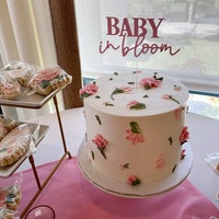 Neuer Stil Acryl-Tortenaufsatz 'Baby in Bloom' für Babyparty Doppelschichtige Kuchendekoration für Kinder