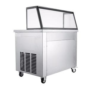 Durable Làm Đôi <span class=keywords><strong>Instant</strong></span> Pan Fried <span class=keywords><strong>Ice</strong></span> <span class=keywords><strong>Cream</strong></span> Roll <span class=keywords><strong>Machine</strong></span> Với 2-Pan 5 Xô - Product Image 1