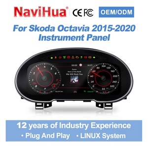ชุดหน้าปัดดิจิตอลสำหรับรถยนต์ Skoda Octavia ปี 2015-2020 ระบบ Linux รองรับ Carplay จอ LCD แสดงความเร็วอัตโนมัติ - Product Image 1