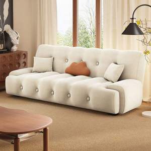 Modern Tufted Fabric <b>Sofa</b> <b>Bed</b> Foldable Loveseat Upholstered Sleeper Couch for Living Room Bedroom Hotel - Product Image 2