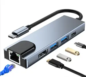Nuovo. 7 in 1 USB C HUB Phone Holder tipo C Docking Station per Huawei P40 Mate 30 Samsung S20 S9 a USB 3.0 USB HUB tipo C HUB
