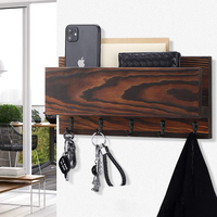 Étagère de rangement murale en bois de pin carbonisé massif, pièce unique, carrée, avec comptoir en bois, personnalisable