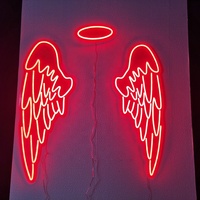 Kexian Ailes d'Ange personnalisées Lampe néon décorative artistique pour la maison Logo Boutique Bar LED Ailes d'Ange Enseignes néon LED