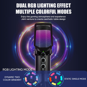 Micrófono USB RGB con Iluminación RGB, para Juegos, Streaming, Podcast, <span class=keywords><strong>ASMR</strong></span>, 4 Patrones Polares, Compatible con PC/Mac/PS4/PS5 - Product Image 3