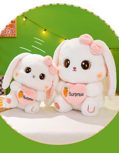 新款兔子玩偶，抱心抱耳垂，送给女孩枕头和毛绒兔子玩具作为礼物，情人节礼物 - Product Image 3