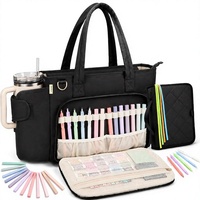 Tas Tote Wanita Elegan dari China, Desain Quilted Anti Air, Kantong Laptop 15.6 inci, Tempat Alkitab, dan Tempat Cangkir - Ukuran Besar