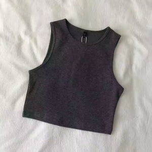 Tops cortos de Fitness con cuello redondo para <span class=keywords><strong>mujer</strong></span>, camiseta <span class=keywords><strong>sin</strong></span> mangas Sexy básica, ropa deportiva con estampado, <span class=keywords><strong>camisetas</strong></span> <span class=keywords><strong>sin</strong></span> mangas recortadas ecológicas - Product Image 3
