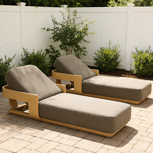 Meubles de jardin <span class=keywords><strong>en</strong></span> <span class=keywords><strong>teck</strong></span> de luxe moderne, chaises de <span class=keywords><strong>piscine</strong></span>, chaises longues d'extérieur, chaises de plage, ensemble de patio pliable résistant aux UV - Product Image 2