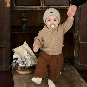 <span class=keywords><strong>Pull</strong></span> pour bébé début de printemps 2026, ensemble printemps-automne, style Old Money pour garçon, tricot doux en acrylique, polyvalent et décontracté - Product Image 4