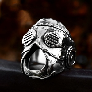 Anillos de motero para hombre estilo Hip-Hop, Anillo de calavera, Joyería y accesorios de motero gótico punk rock, Anillo de máscara de esqueleto Tengu japonés - Product Image 6