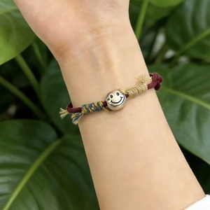 Handmade Red <b>Rope</b> <b>Bracelet</b> With Smiley Face 999 Pure Silver Unisex Gift Jewelry For Horse Year Born - Product Image 3