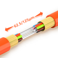 GJFJV kabel optik dalam ruangan, 50/125um OM1 OM2 OM3 Multi-Core Multi-Core bufered ketat LSZH 6 Core