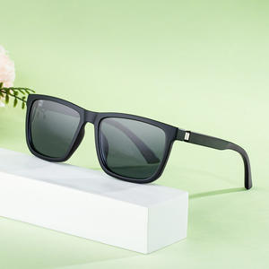 Lunettes de soleil carrées de luxe pour hommes, verres PC UV400, monture en plastique et métal, noires, style mode, protection solaire extérieure ZX-8948 - Product Image 5