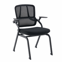 Chaise de bureau, de réunion, de réception ou pour visiteurs, pliable, empilable, en acier, ergonomique, moderne, respirante, durable, à prix bas, avec accoudoirs réglables