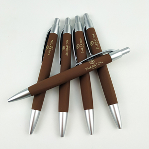 Stylo à bille en plastique pas cher, best-seller, vente en gros, logo promotionnel imprimé, revêtement en caoutchouc - Product Image 2