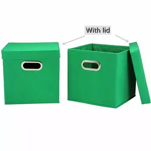 Custom Foldable Clothes Organizer Underbed Storage Cube Trade PP Non-woven Toy Bin Closet Storage Box With Lid