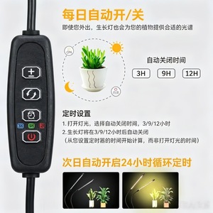 Lampes LED pour plantes, spectre complet, avec variateur de luminosité et minuterie, pour usage intérieur - Product Image 4