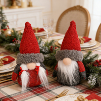 Vente en gros de petites poupées gnomes sans visage, pendentifs suspendus, chapeau rouge, nez gros, elfe, décorations personnalisées pour arbre de Noël