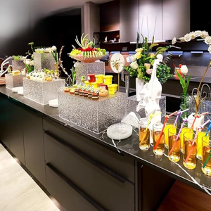 Acrylic tiệc cưới tự chọn món tráng miệng hiển thị đứng trong suốt Acrylic Hộp Cube thực phẩm risers Set - Product Image 4