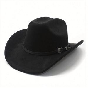 2025 New Arrival Fashion Trendy Suede Cowboy <b>Hat</b> Women Men Western Cowboy <b>Hat</b> Casual Travel Party Jazz <b>Hat</b> with Leather <b>Band</b> - Product Image 4