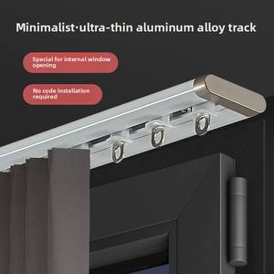 Rail de rideau moderne en alliage d'aluminium ultra-fin, écologique, à glissière silencieuse, fixation supérieure sans perçage, adhésif, <span class=keywords><strong>6m</strong></span> - Product Image 5