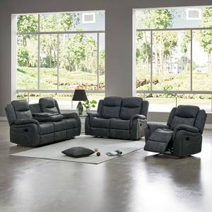 Ensemble de canapés inclinables en tissu gris moderne pour salon, design contemporain, meubles de maison - Product Image 6