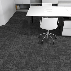 Commercial Grade Modern Fireproof Polypropylene Loop <b>Pile</b> <b>Cushioned</b> Square Striped Carpet Tiles - Product Image 2