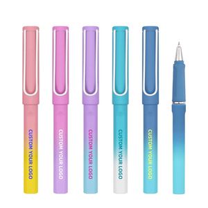 Stylo à encre gel personnalisé haute capacité, pointe 0,5 mm, noir, non effaçable, marque BKS, nouveau, promotionnel, dégradé, plastique, pour affaires et usage médical - Product Image 1