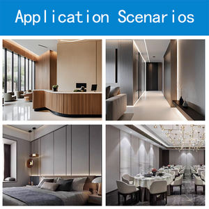 Panneau mural intégré creux bicolore en PVC à surface texturée lin pour salon et chambre à coucher, idéal pour usage familial et hall d'hôtel - Product Image 6