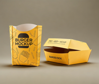 Boîtes d'emballage alimentaire jetables écologiques en kraft auto-érectables personnalisées avec gaufrage pour burgers, sushis, frites et snacks à emporter
