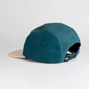 Diseña Tu Propio Logotipo para Niños, Gorra de Cinco Paneles en Dos Tonos Verde Pavo Real y Azul, Fabricación de Gorras - Product Image 4
