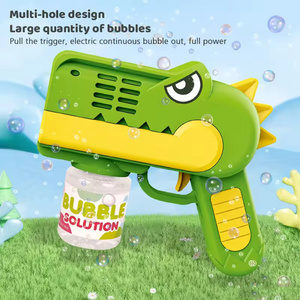 Máquina de burbujas de 12 agujeros, juguetes que soplan con pilas, pistola de burbujas de dinosaurio, juguetes para niños - Product Image 4