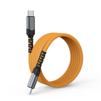 Cable Magnético Tipo-C a Tipo-C, Trenzado de Nailon, Carga Rápida de 60W, Transferencia de Datos de 1M, Sin Enredos, Cobre Puro, para Teléfono Móvil