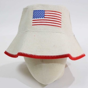 Chapeau de sauna en laine personnalisé, chapeau de sauna avec drapeau américain pour hommes et femmes, chapeau finlandais Banya, chapeau russe, accessoires de <span class=keywords><strong>bain</strong></span> - Product Image 2