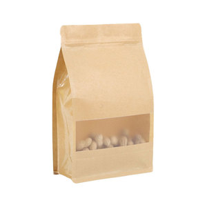 Emballage de bonbons <span class=keywords><strong>mini</strong></span> stratifié eco doypack fenêtre carré de qualité à fond plat <span class=keywords><strong>sac</strong></span> en papier <span class=keywords><strong>kraft</strong></span> brun - Product Image 3