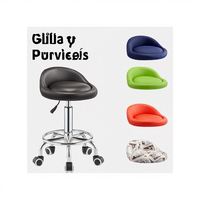 Tabouret de salon de luxe en similicuir durable, inclinable et réglable en hauteur, avec dossier, roulettes et pompe hydraulique pour massage et soins du visage