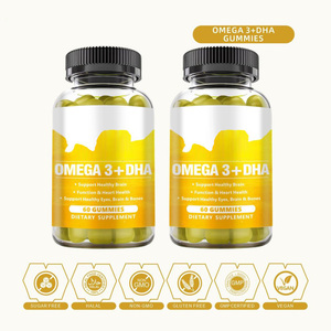 Gummies Omega <span class=keywords><strong>3</strong></span> DHA à 60 unités, haute pureté, les plus vendues, personnalisables en usine, en gros, sous marque privée, pour complément alimentaire adulte - Product Image 4