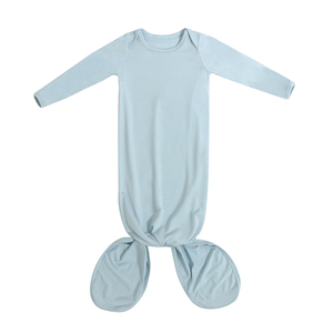 Vestido de bebé anudado de manga larga y cuello redondo, tela de bambú, Color sólido, sin mínimo, directo de fábrica - Product Image 6