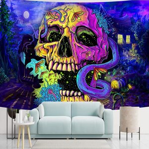 Logotipo personalizado <span class=keywords><strong>Tarot</strong></span> Sun Skull Tapiz Fantasía Fractal Skull Butterfly Rose Bohe Decor para dormitorio - Product Image 2