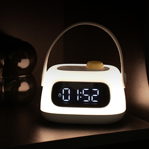 Reloj Despertador Portátil de 2000 mAh, Lámpara de Escritorio Inteligente, Lámpara de Noche LED de Lujo con Base, Lámpara de Noche Automática - Product Image 1