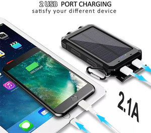 <span class=keywords><strong>Cargador</strong></span> Solar Portátil Resistente al Agua, Banco de Energía de 10000 mAh/20000 mAh/30000 mAh, Batería de Almacenamiento de Energía Solar - Product Image 6
