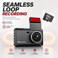 Caméra de tableau de bord à objectif unique 1080P DVR avec WiFi intégré, écran 4 pouces, USB, batterie 150 mAh, WDR, enregistrement en boucle, enregistreur vidéo, garantie 1 an
